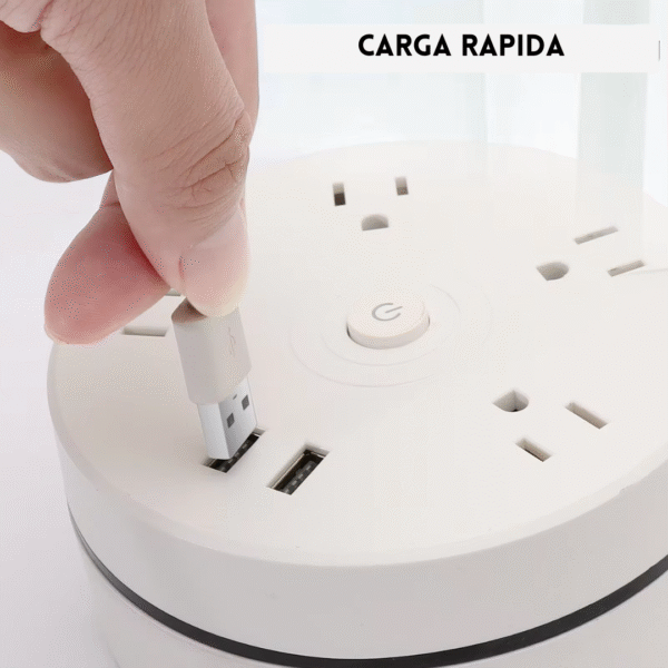 Regleta Multitoma 4 tomas 2 puertos USB