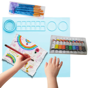 Set de pintura con tapete de silicona