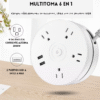 Regleta Multitoma 4 tomas 2 puertos USB