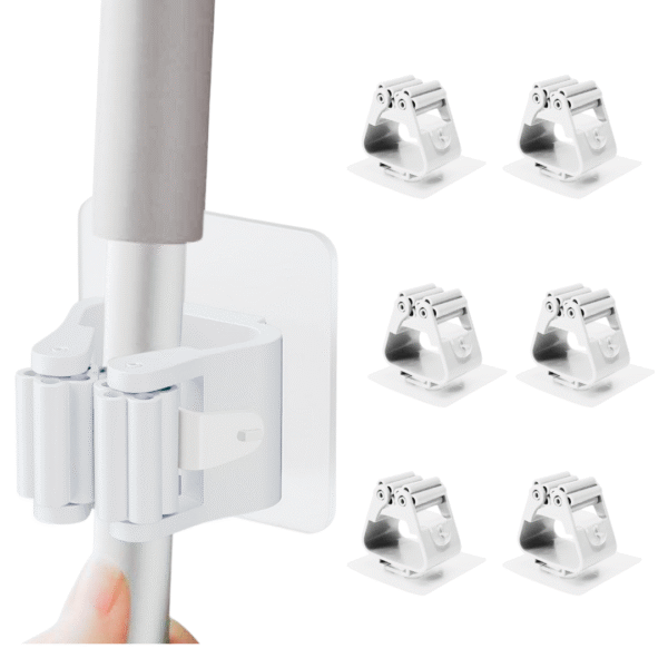 Soporte Organizador Adhesivo para Escobas y Trapeadores x 6 uni