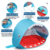 Carpa tiburón con piscina interna