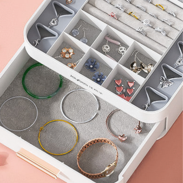 Joyero Organizador con Espejo y Cajón