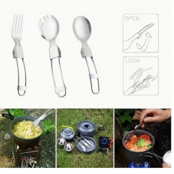 Juego de Cubiertos Portátiles Plegables con Estuche