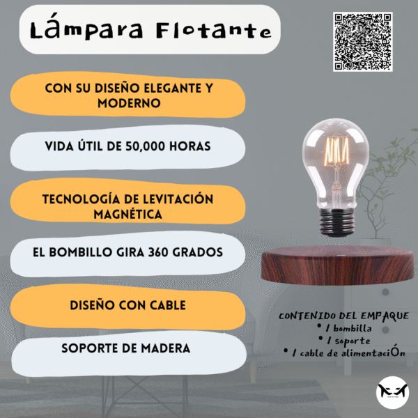 Lampara con bombillo flotante