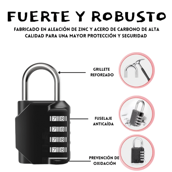 Candado de Seguridad con Clave Numérica – 4 Dígitos Antirrobo y Resistente
